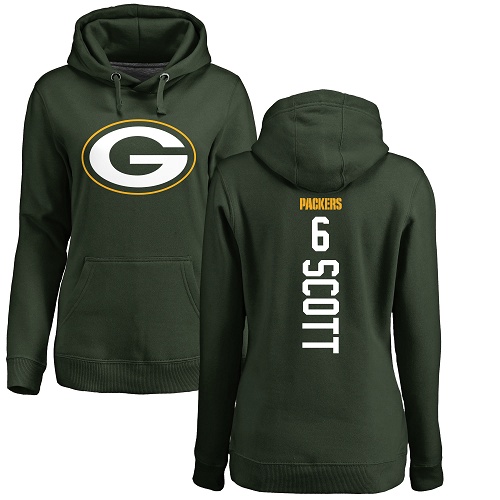 Green Bay Packers Green Women #6 Scott J K Backer Nike NFL Pullover Hoodie->women nfl jersey->Women Jersey